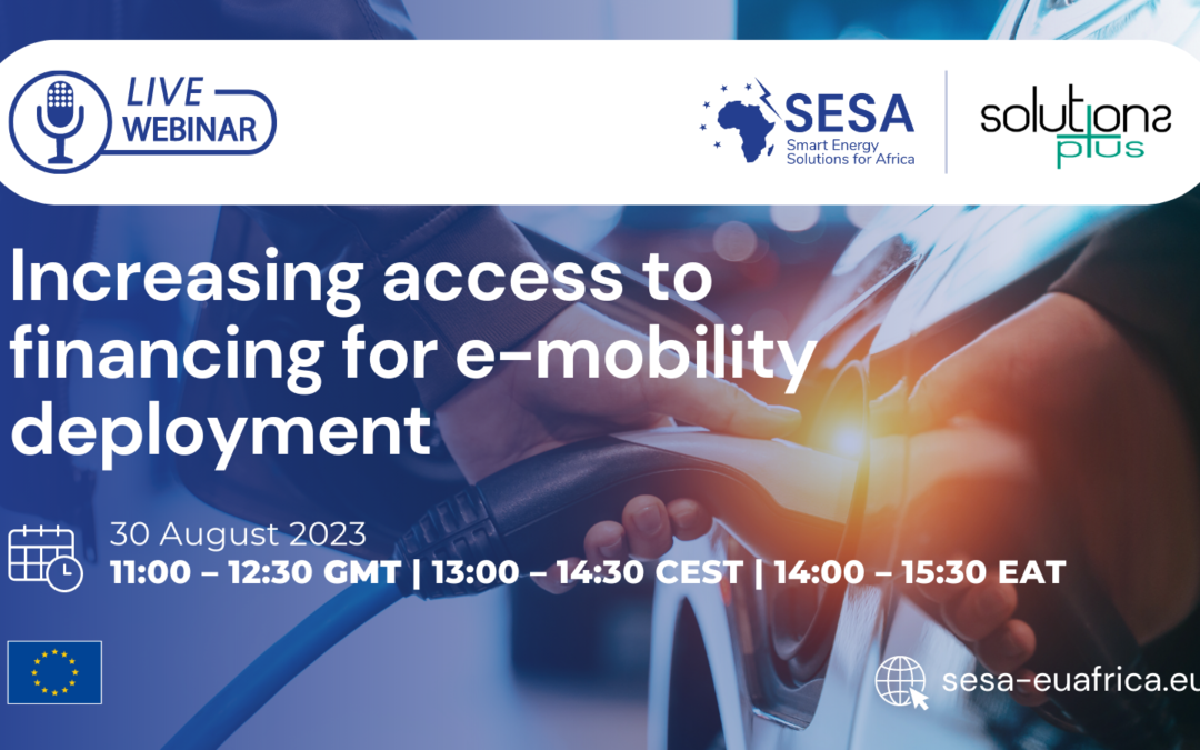 WEBINAR: Increasing access to financing for e-mobility deployment – the role of financial institutions, international organisations, local governments and e-mobility innovators
